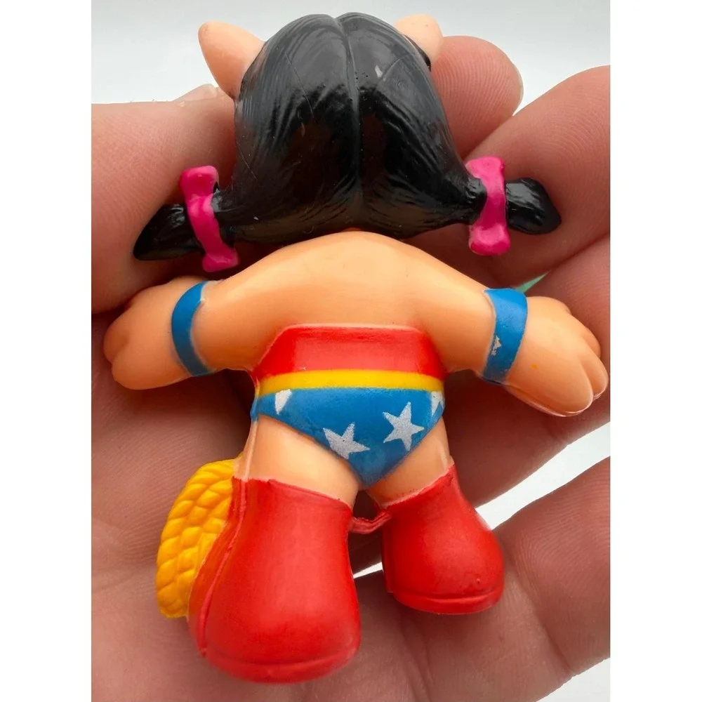 Vintage Toy Lot Glo Worm Cookie Monster Petunia Pig Wonder Woman Triceratops